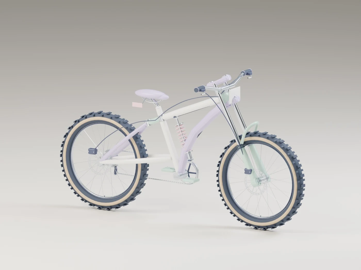 Blender render of the downhill bike apparatus