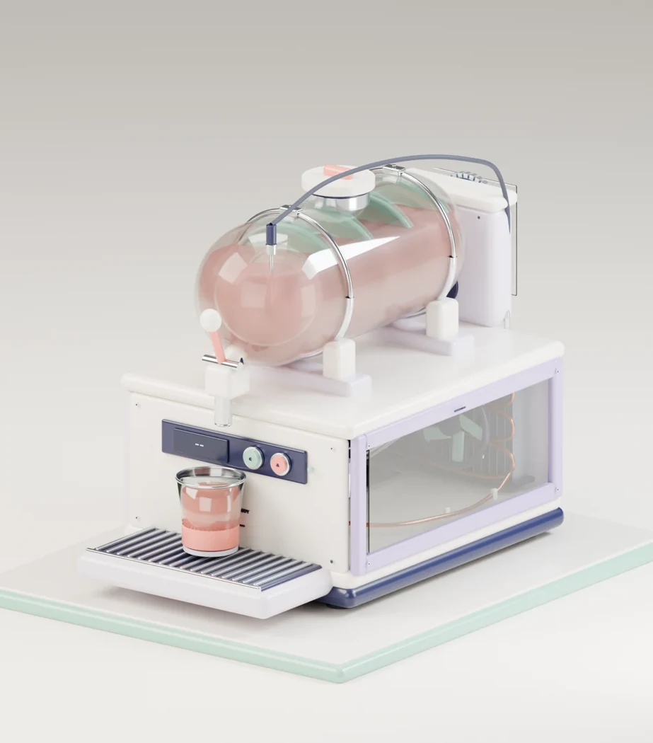 Blender render of the slushie apparatus
